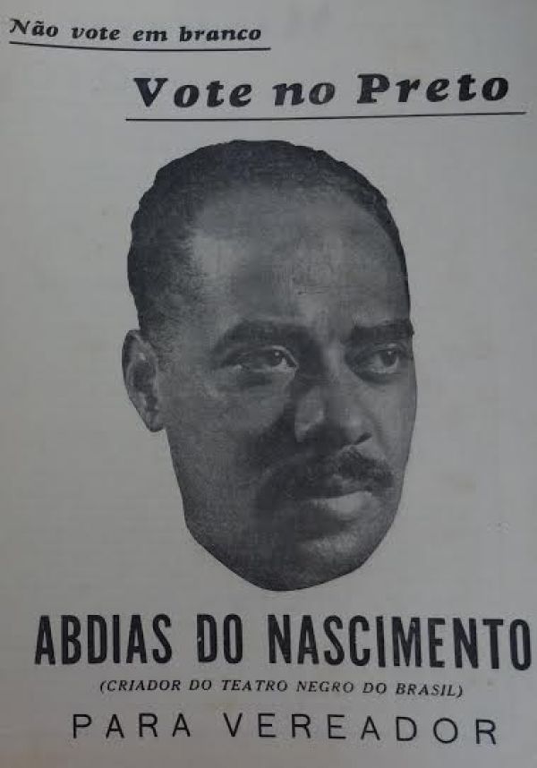 Panfleto da campanha de Abdias Nascimento para vereador