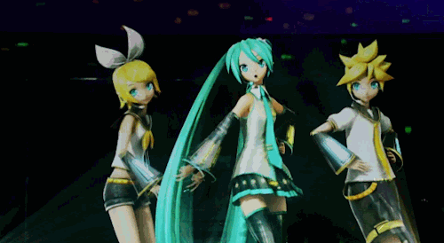 Hatsune Miku (ao meio) faz parte do software de sintetização de voz Vocaloid, junto com outras variações/Créditos: pinterest