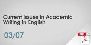 Current Issues in Academic Writing in English