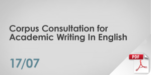 Corpus Consultation for Academic Writing In English